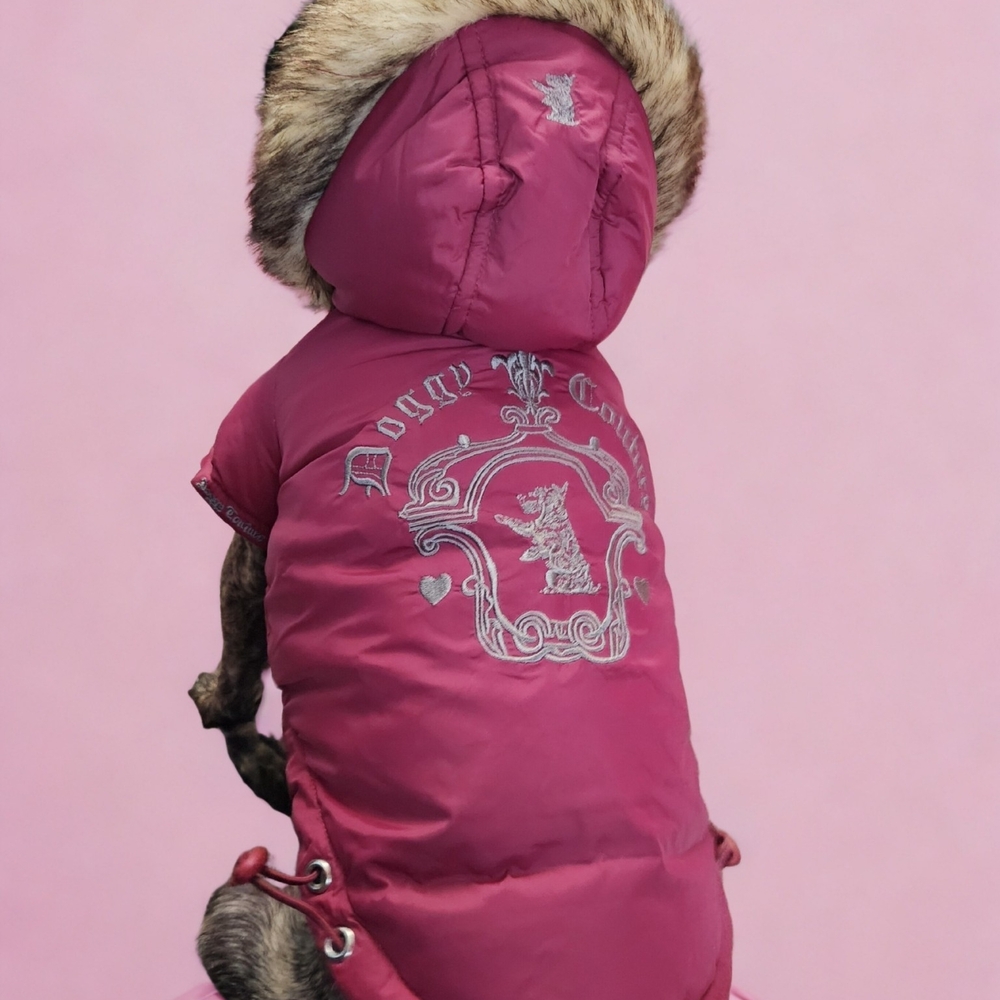 Juicy Couture Burgundy and Gray Patterned Jacket